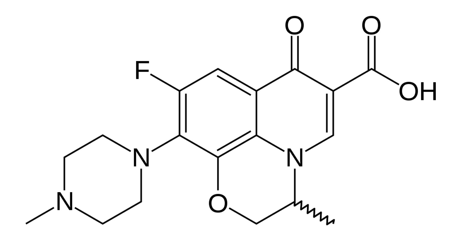 Chemical structure of ofloxacin