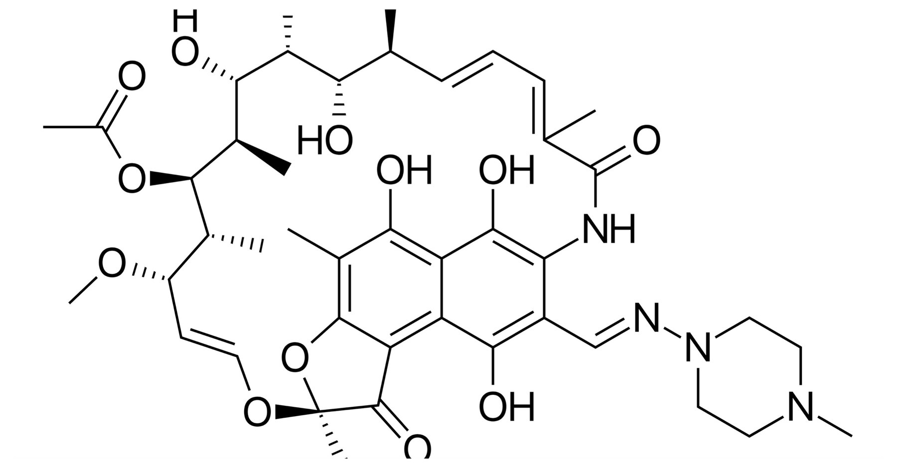 Chemical structure of rifampicin